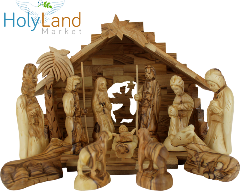 Holy Land Market Nativity Set- Olive Wood Nativity Set