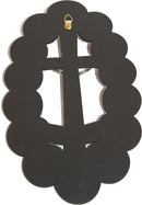 Holy Land Market Two colors/tones wooden Crucifix - icon showing 14 Stations of the Cross from Bethlehem