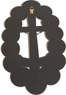 Holy Land Market Two colors/tones wooden Crucifix - icon showing 14 Stations of the Cross from Bethlehem