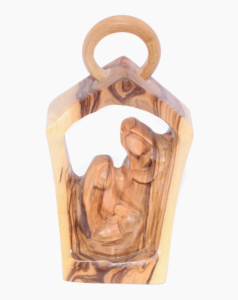 Wood Nativity Set - Holy Family modern style (14.5 high x10 cm or 5.7x3.93")