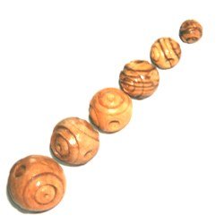 7.5mm round Rosary carved Beads (500 beads) - Betlehem Olive wood