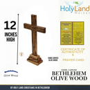 Holy Land Market Standing or Table Altar Olive Wood Cross