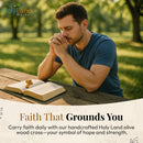 Holy Land Market Small Olive Wood Pocket / Holding Crosses With Certificates (2.5 Inches).