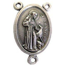 St. Anthony of Padua and St. Francis - Pewter center (2.2x1.6 cm-0.86x0.6")