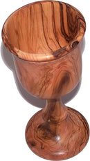 Holy Land Market Goblet - Chalice - Dark Olive Wood (7.8 Inches Large) - Deep (7.5 Ounces)