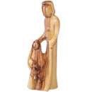 Holy Land Market Olive Wood Holy Family Statue, 5.9 Inch Hand Carved Nativity Figurine from Bethlehem, Religious Home Decor Sculpture