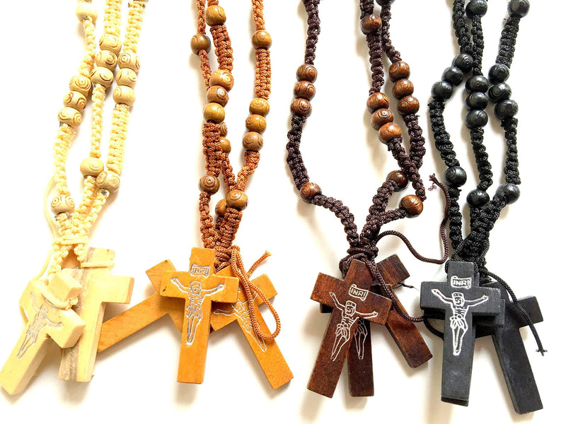 Dozen-12pcs Authentic Wooden Beads Rosaries From Nazareth Holy Land