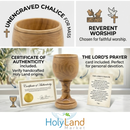 Copa del Mercado de Tierra Santa - Cáliz - Madera de Olivo Oscuro (8 Pulgadas Grande) - Taza (5.5 Onzas de Capacidad)