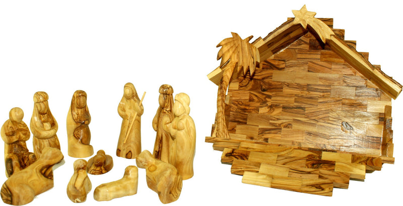 Olive Wood Nativity Set- Modern Style