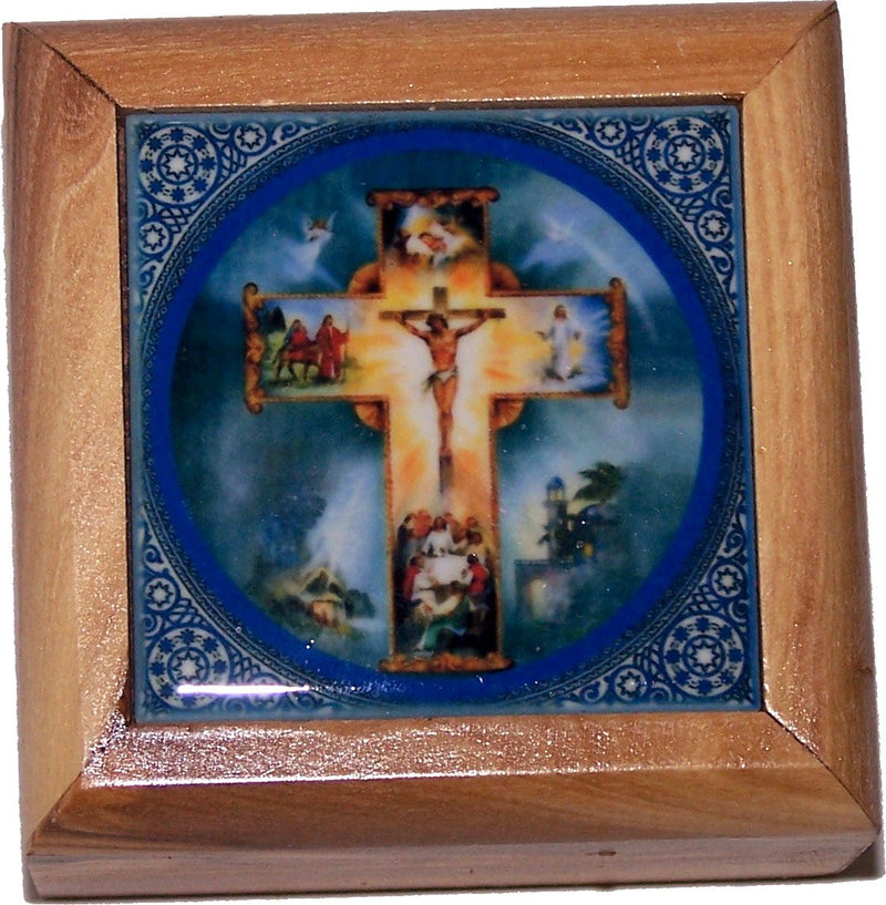 Holy Land Market First Communion Box - Rosary Box - Bethlehem Olive Wood