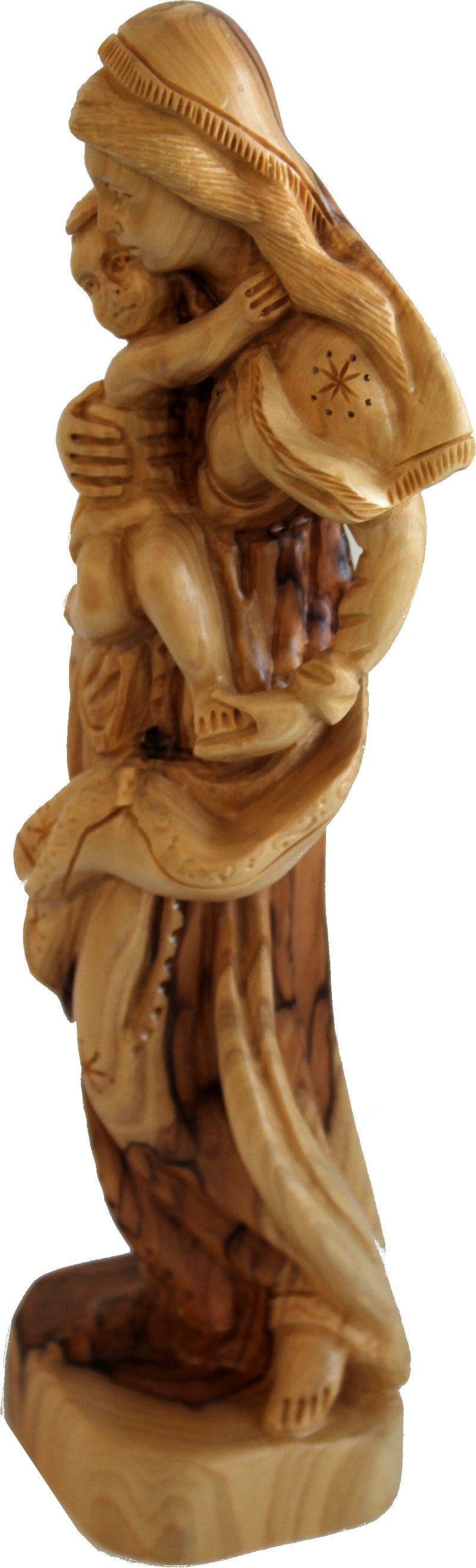 Grade A - Stand of Mary with Baby Jesus - Olivewood (27 cm or 10.5 inches)