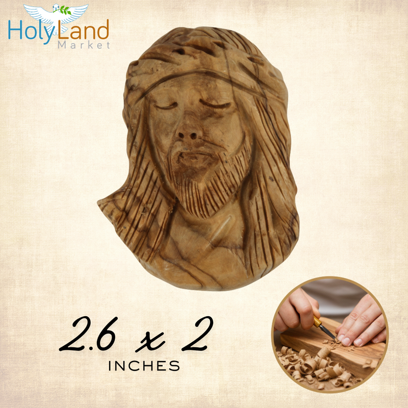 Holy Land Market Olive Wood Crown of Thorns Jesus Magnet – Hand-Carved Bethlehem Christian Art from Jerusalem Olive Wood (2.6 x 2")