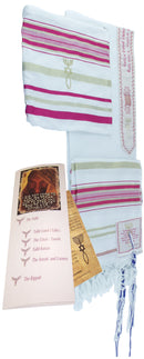 Mercado Tierra Santa Chal/Tallit mesiánico para mujeres - El Tallit del Mesías Rosa/Dorado