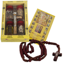 Holy Land Set 5in1 Olive Wood Cross Set with 3 Bottles - Oil, Jordan Water & Holy Earth