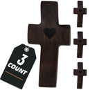 Holy Land Market Olive Wood Pocket Fidget Worry Thumb Crosses – Hand-Carved Prayer Crosses with Certificates & Velvet Pouches for Anxiety and Stress Relief