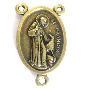 St. Anthony of Padua and St. Francis - Bronze center (2.2x1.6 cm-0.86x0.6")