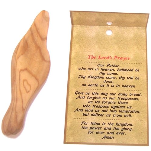 Holding or comforting Mary & Lord's Prayer Card - HolyLandMarket Original (4 inches) with Certificate