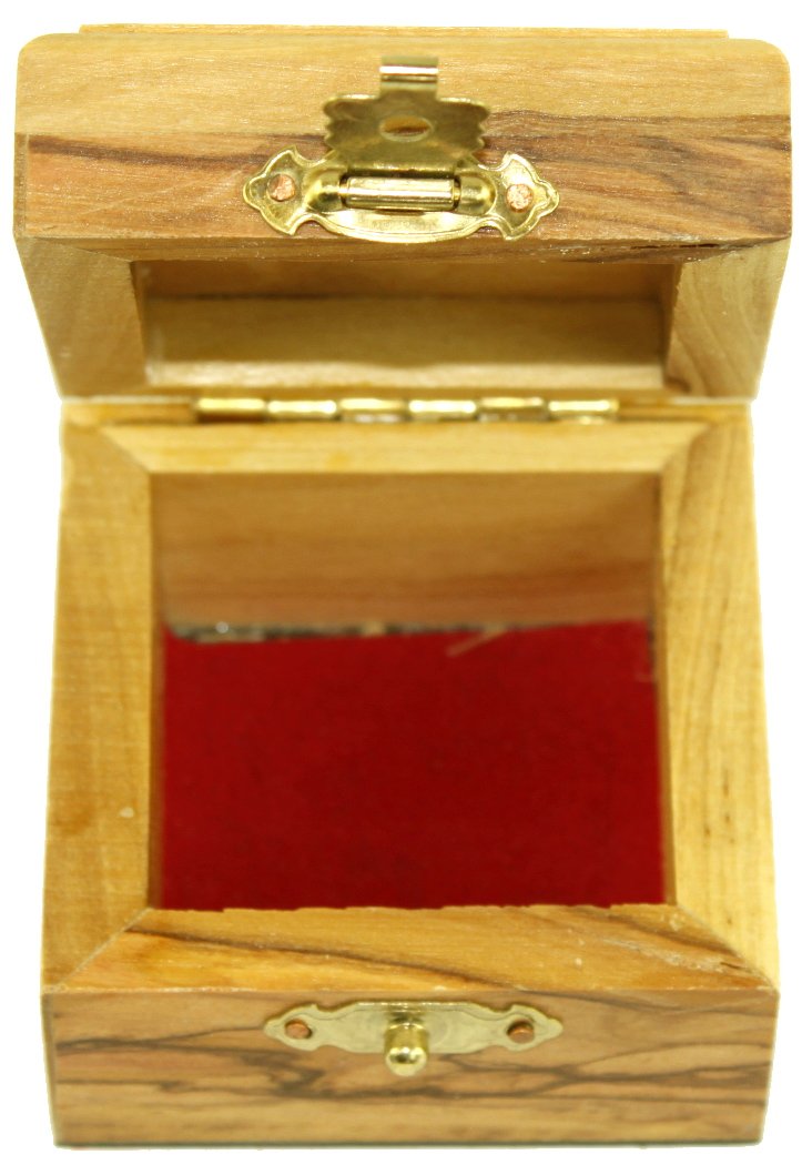 First Communion Rosary and Box from Bethlehem Olive wood (Jerusalem Cross - Laser) with Rosary