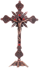Holy Land Market Altar Table Crucifix - Church or Home Decor - Enamel Ornamented