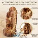 Behold I Stand at the Door Olive Wood Statue (6.7”) – Hand-Carved Jesus Figure from Bethlehem – Christian Gift of Faith, Prayer & Home Blessing – Holy Land Artisan Craft with Certificate