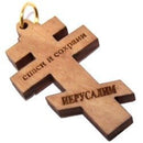 Olive wood Russian Cross Laser Pendant(6cm or 2.36" long )