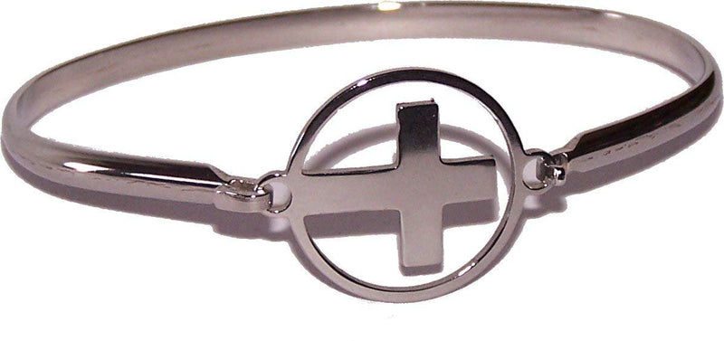 Bracelet silver tone with Cross - 2.5 Inches side width by 2 Inches vertical width