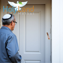 Mezuzá dorada de 10 mandamientos del Mercado de Tierra Santa con pergamino dentro (cavidad en la parte posterior de aproximadamente 3 pulgadas)