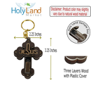Holy Land Market Religious samples thick large Jesus Cross keys ring (3.25 x 2.25 inches) with Soil Sample from the Holy Land