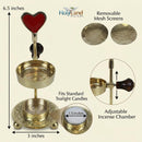 Brass Incense Burner kit - Candle and Incense and Two Mesh Screens, Adjustable Charcoal and Tea Light Bakhoor Burner for Resin, Myrrh, Copal and Bakhoor at Home, Church, Temple or Meditation Space