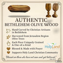 Holy Land Market Two Large Olive Wood Communion Cups & Plate Set Kiddush - Communion Set Hand-Carved in Bethlehem – for Church Worship, Pastors & Ministries