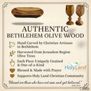 Holy Land Market Two Large Olive Wood Communion Cups & Plate Set Kiddush - Communion Set Hand-Carved in Bethlehem – for Church Worship, Pastors & Ministries