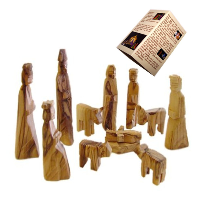 Olive Wood Children's Nativity Set (12 Pieces Set)