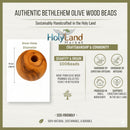 Holy Land Market Bethlehem 10mm Smooth Olive Wood Beads (1000-Piece Bag) – Hand-Carved by Christian Artisans – Natural Dried Olivewood for Rosaries, Jewelry Making & Crafts