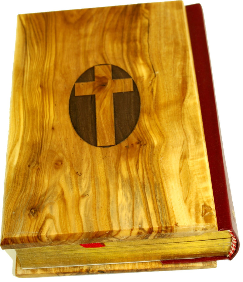 Holy Land Market Jerusalem Bible, Olive Wood Cover carved with the Last Supper/Crucifixion (English, 1094 pages)