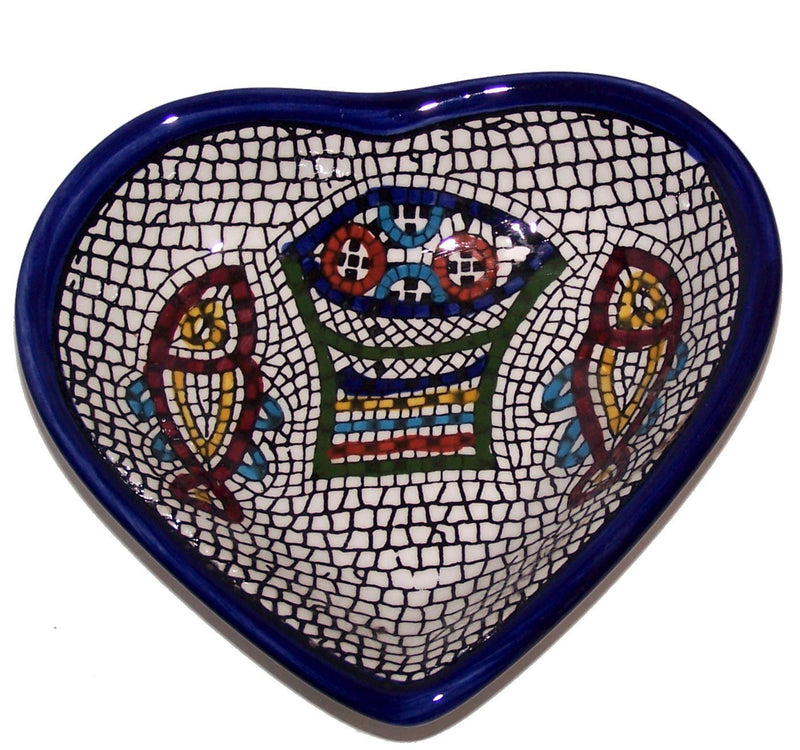 Heart shaped Ceramic Serving Snack Dish (5 Inches) - Asfour Outlet Trademark