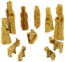 Olive Wood Miniature Nativity Set (12 Pieces Set) - 5 Inches