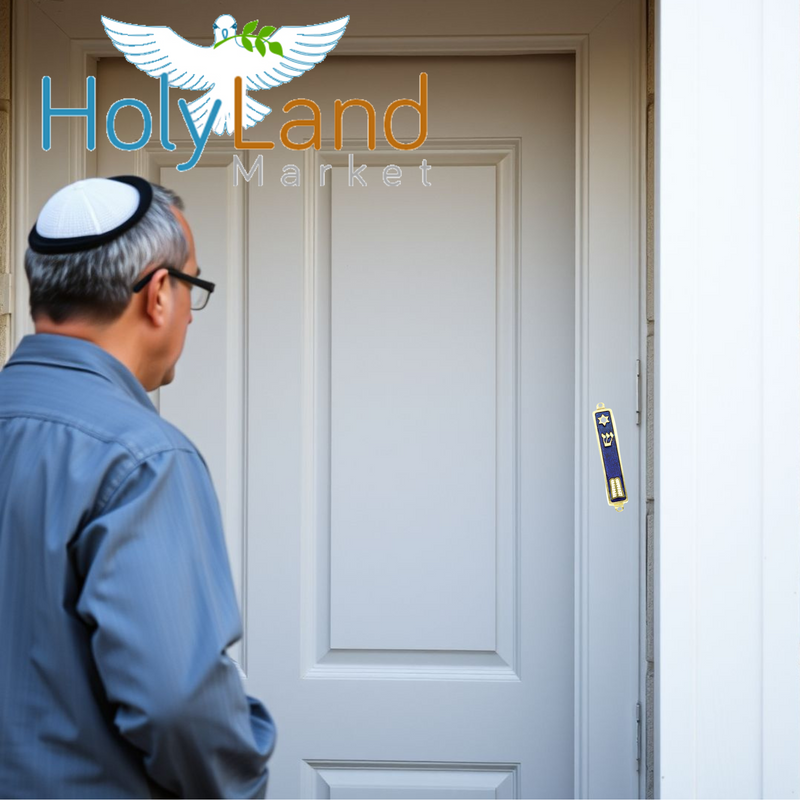 Holy Land Market Gold Plated 10 Commandments Mezuzah with Scroll Inside (Cavity in Back is About 3 Inches)