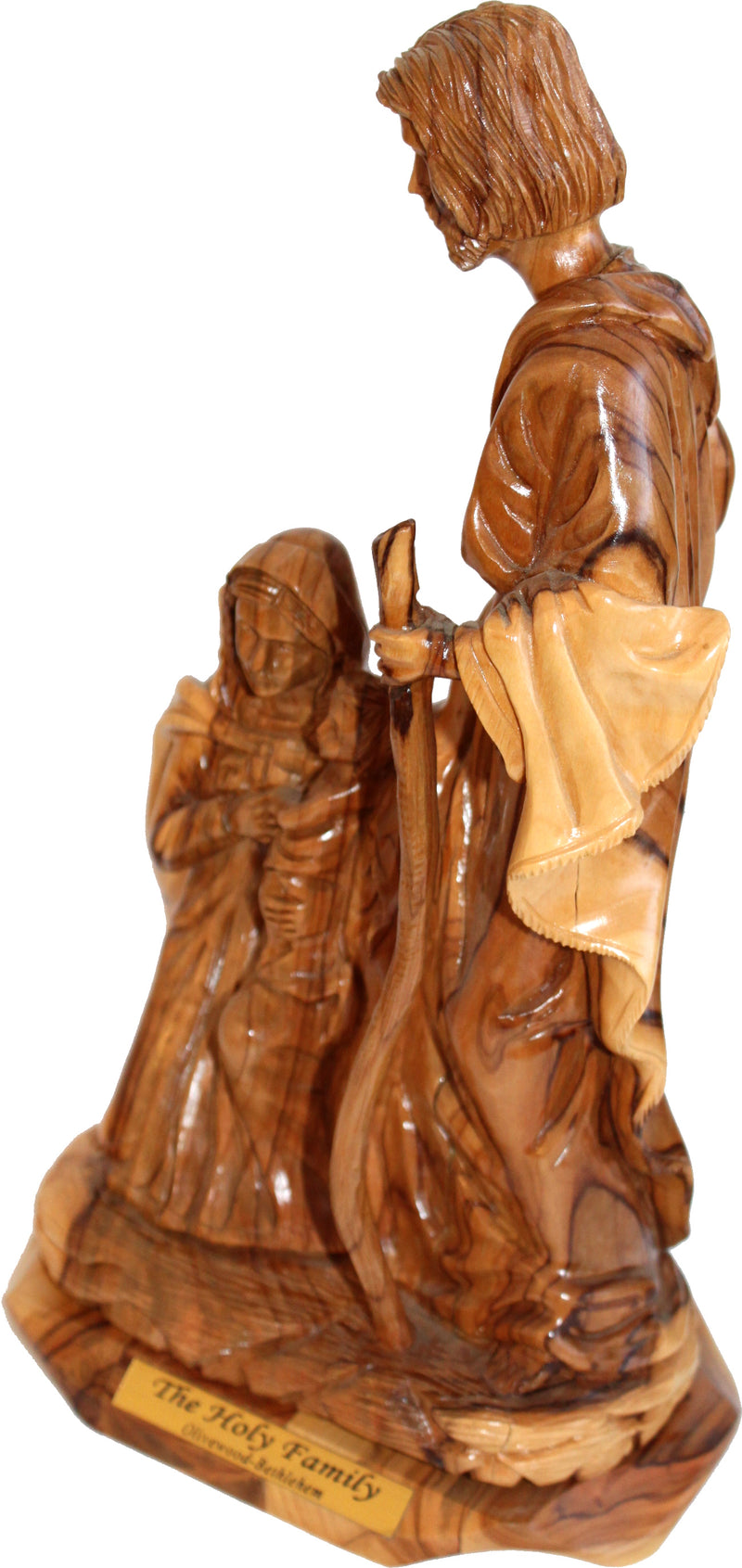 Holy Family Olive Wood Statue - Museum Quality - Model II (28 cm or 11 inches high)