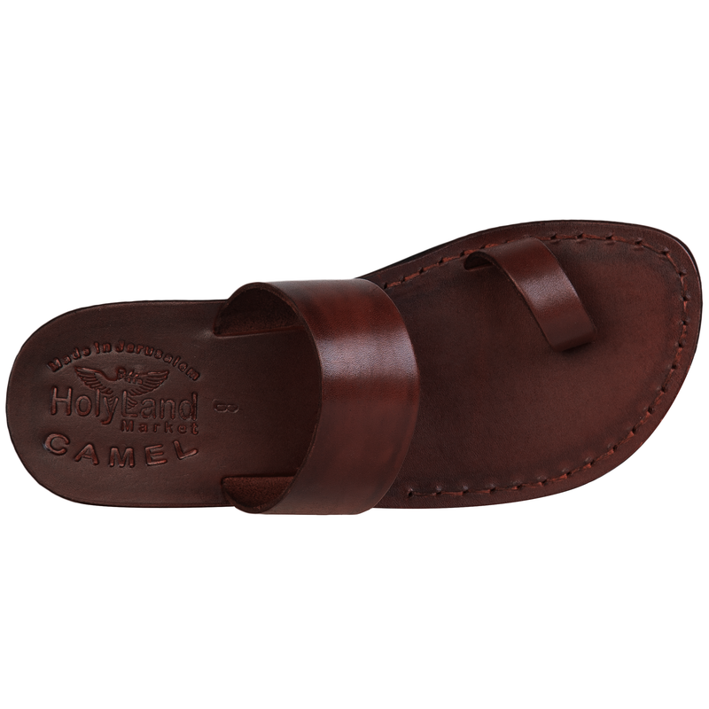 Holy Land Market Men/Women Biblical Leather Sandals/Slides From Jerusalem(Jesus - Finger Style I)