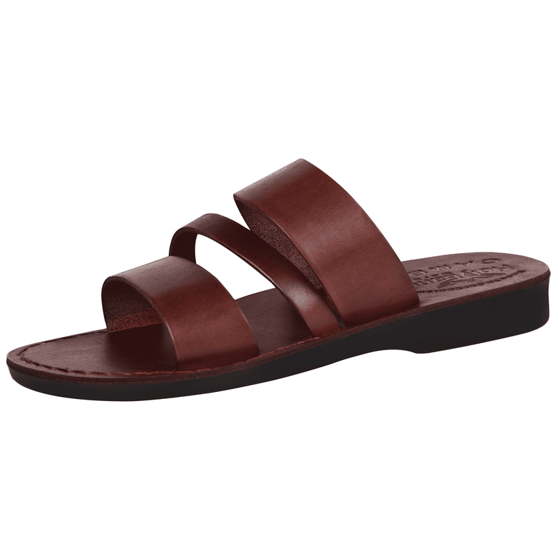 Mercado de Tierra Santa sandalias/deslizadores de cuero de Jesús bíblico para hombres/mujeres de Jerusalén (estilo Jesús - El Pastor I)