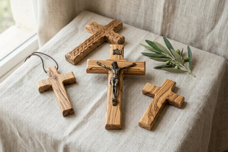 Cruces y Crucifijos de Madera de Olivo