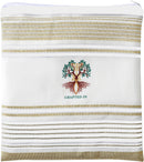 Holy Land Market Grafted IN - Messianic Christian Prayer Shawl/Tallit Prayer Shawl - Creation and Restoration Talit (Black)
