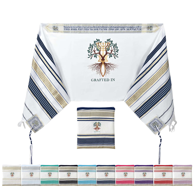 Grafted IN - Messianic Christian Prayer Shawl/Tallit Prayer Shawl - Creation and Restoration Talit