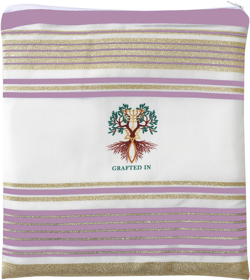 Holy Land Market Grafted IN - Messianic Christian Prayer Shawl/Tallit Prayer Shawl - Creation and Restoration Talit (Black)