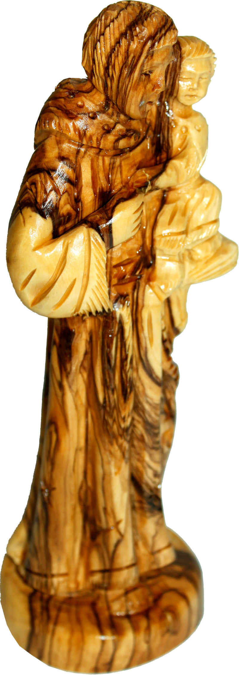 Holy Land Market Saint Anthony Carved in Olive Wood Figure Statue - 9 Inches