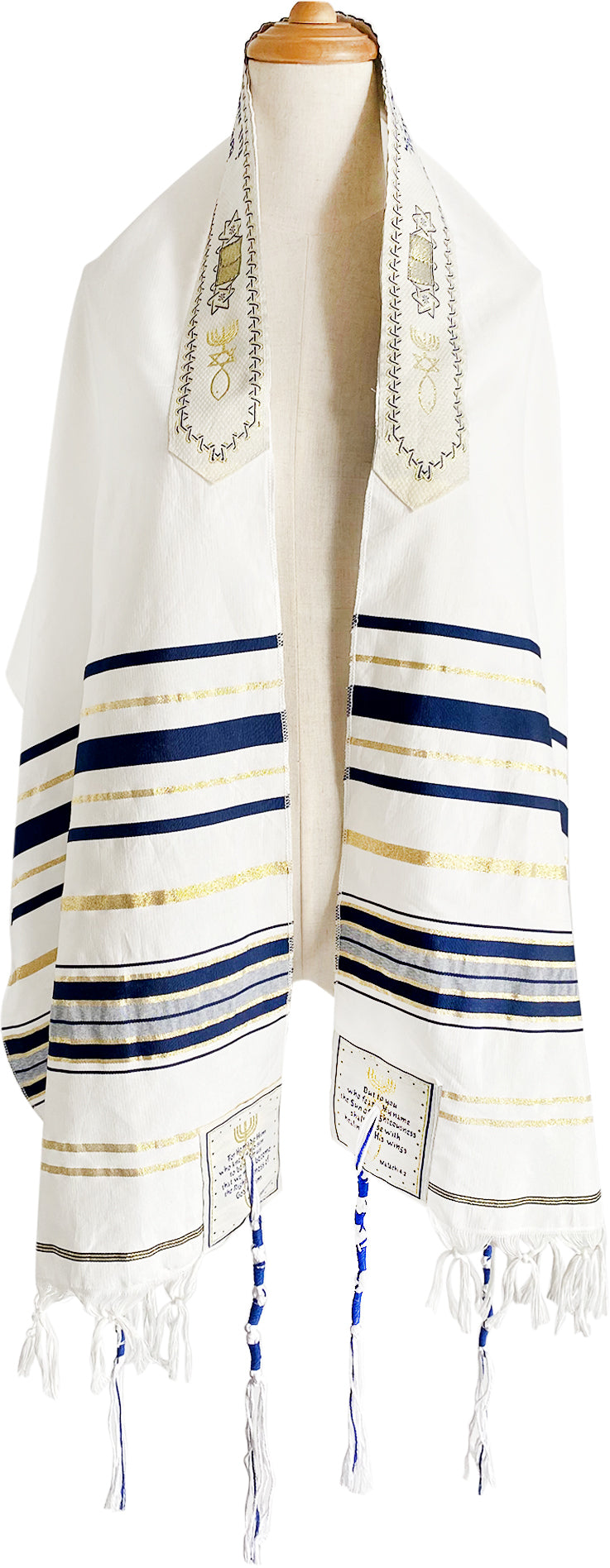 Holy Land Market Messianic Christian Shawl/Tallit - The Messiah Tallit - Medium Size (72 x 32 Inches)