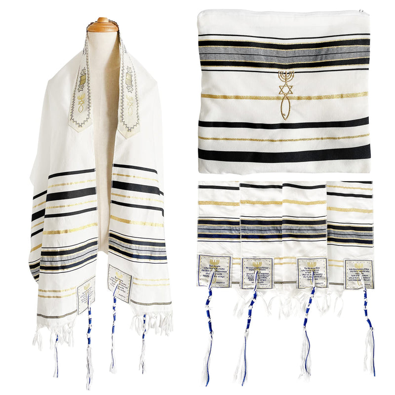 HolyLandMarket Mens Messianic Shawl/Tallit - The Messiah Tallit