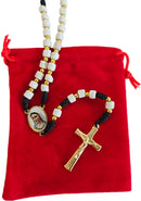 MEDJUGORJE - Rosary Made from Apparition Hill Stones directly from MEDUGORJE. (20 inches Long) - Black Thread