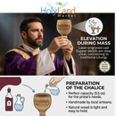 Copa del Mercado de Tierra Santa - Cáliz Tallado con la Última Cena - Madera de Olivo Oscuro (8 Pulgadas de Grande) - Profundo (Capacidad de 5.5 Onzas)