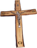 Holy Land Market Rugged with Rustic/bark Edges Olive Wood Cross/Crucifix from Bethlehem - Large